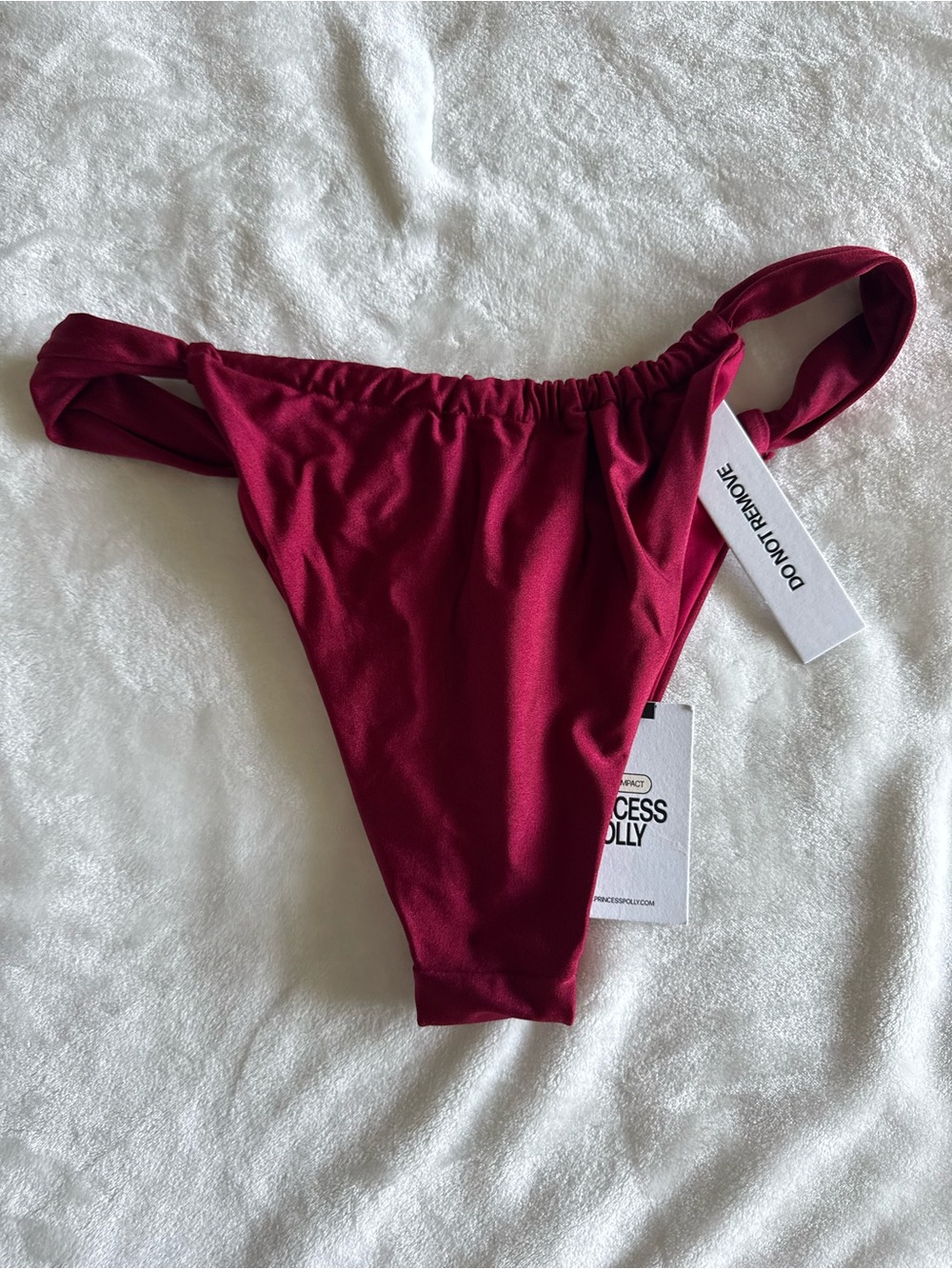 Burgundy Bikini Bottom with Side Ties